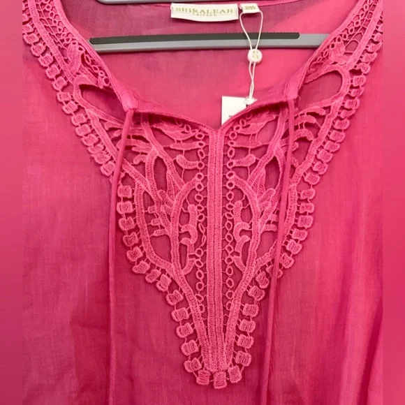 NWT Shiraleah of Chicago Cotton Dolman Sleeve Swim Cover-Up w/ Tassels - Picture 6 of 8
